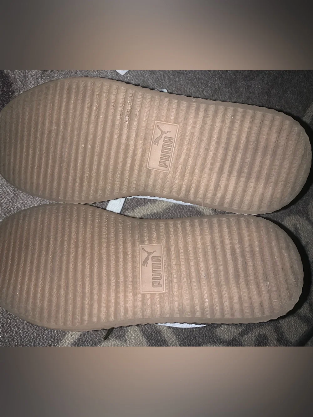 PUMA Fentys by Rhianna White leather Platform Sneakers with Gum Sole